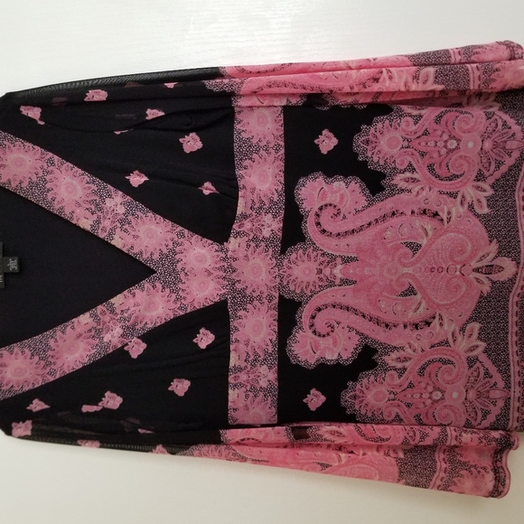 2 for $25 INC Black & Pink Blouse - Picture 2 of 8